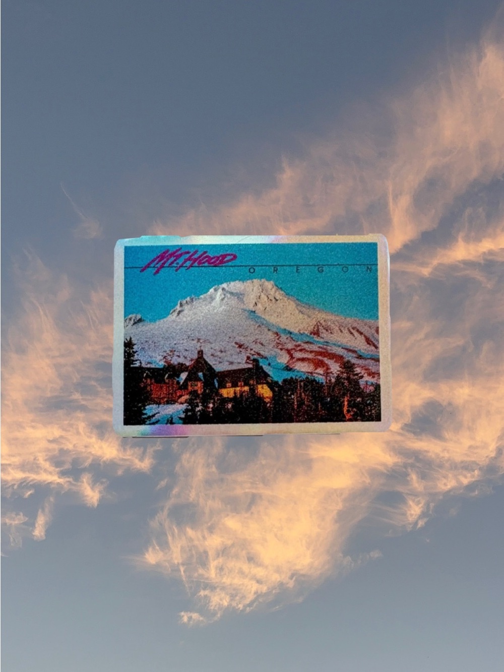 Mt. Hood Holographic Die Cut Sticker